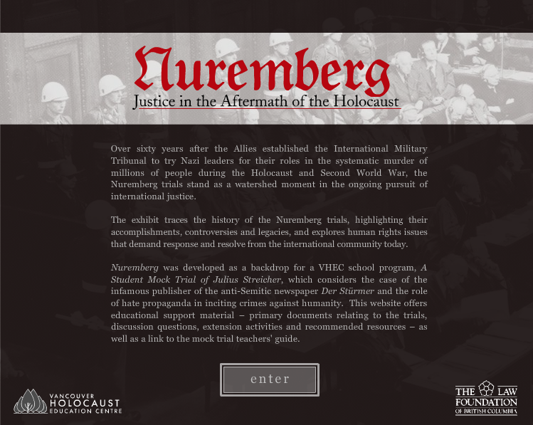 Nuremberg: Justice in the Aftermath of the Holocaust - Vancouver Holocaust Education Centre